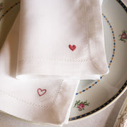 Mafra table linen with heart embroidery