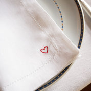 Mafra table linen with heart embroidery