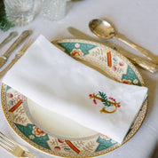 Serviettes de table Mafra brodées de lettres de Noël dorées (Set de 2)