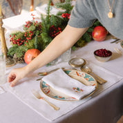 Serviettes de table Mafra brodées de lettres de Noël dorées (Set de 2)