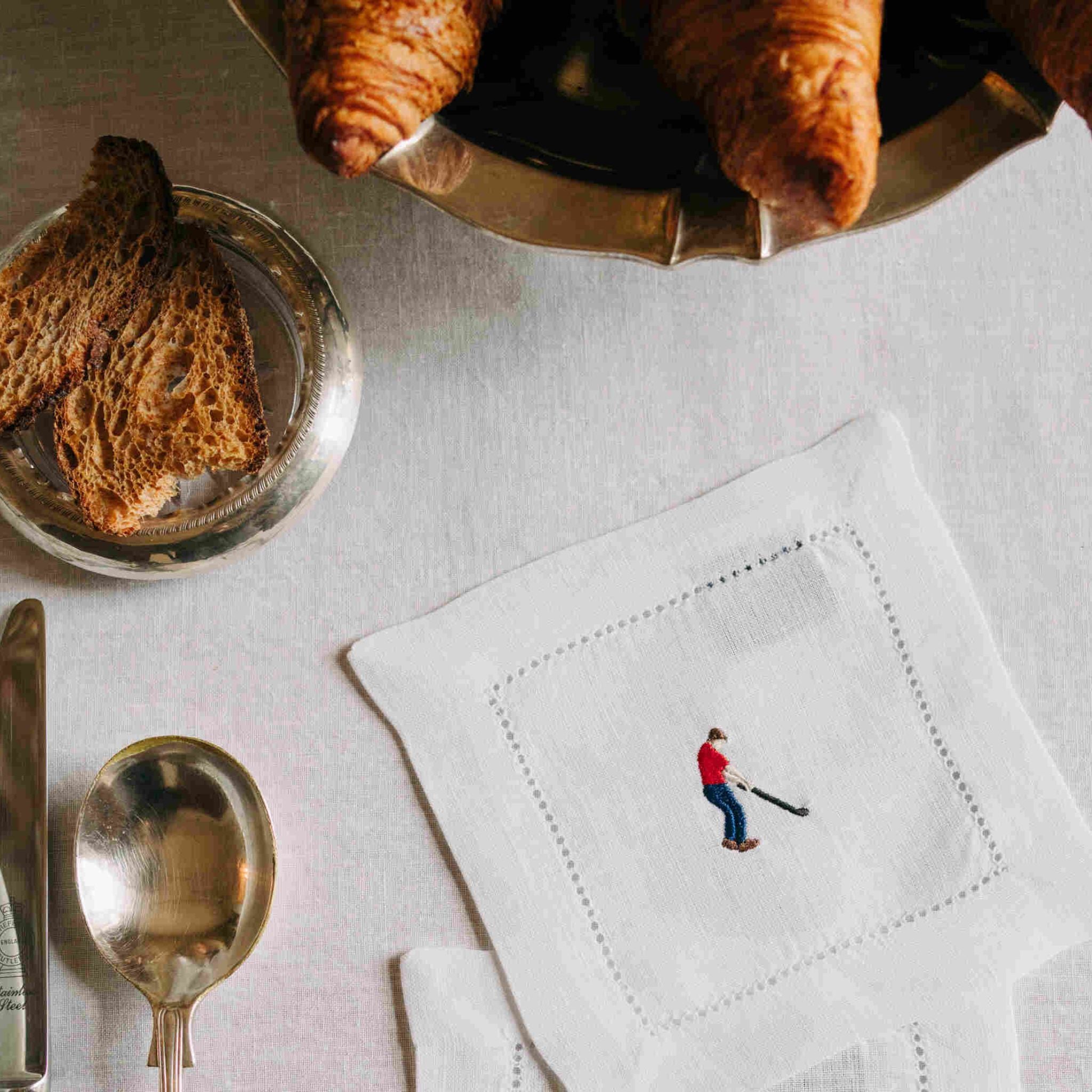Mafra napkin with retro sportsmen