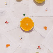 Mafra linen Napkins with summer embroidery