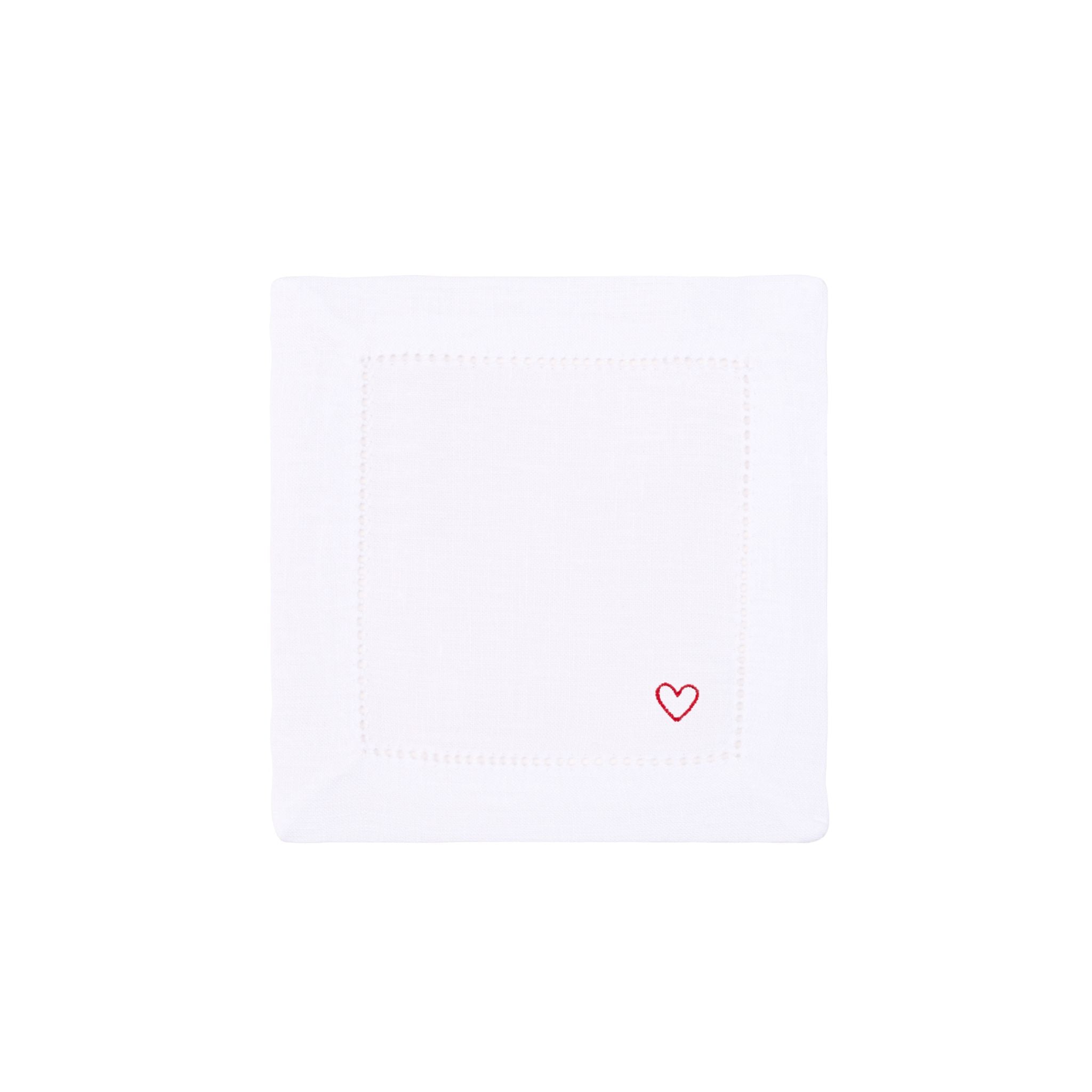 Guardanapos Mafra algodão com bordados de coração