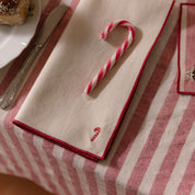 Serviettes Nazaré blanches brodées à Noël