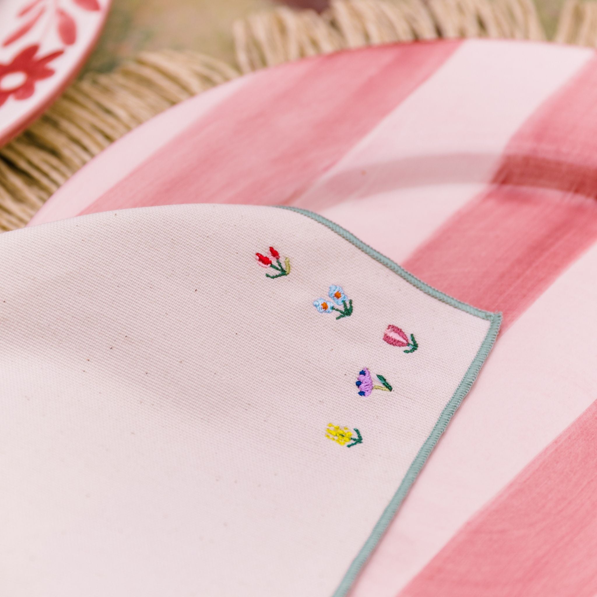 Servilletas Nazaré con bordado de flores