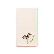 Guardanapos Nazaré cru com bordado de cavalos