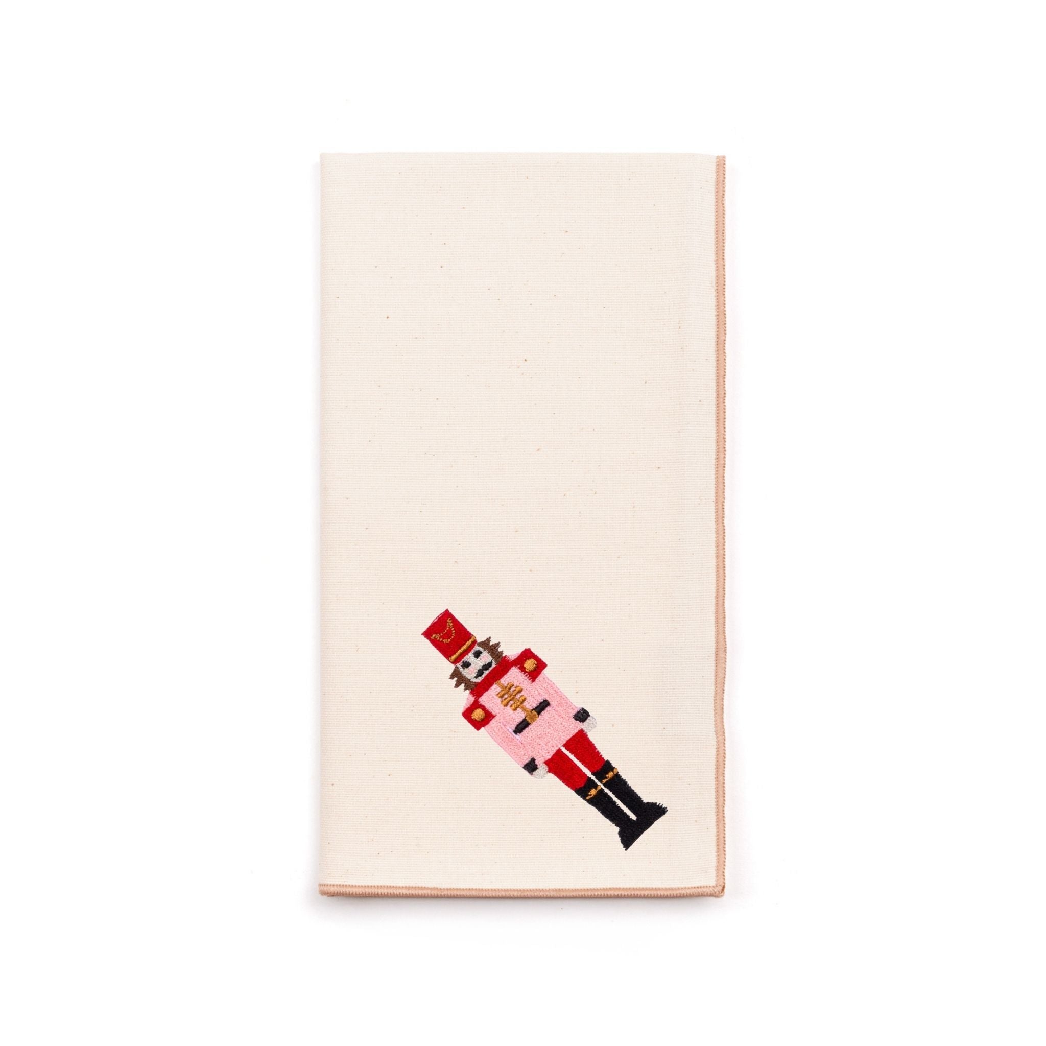 Serviettes Nazaré écrues brodées de casse-noisettes