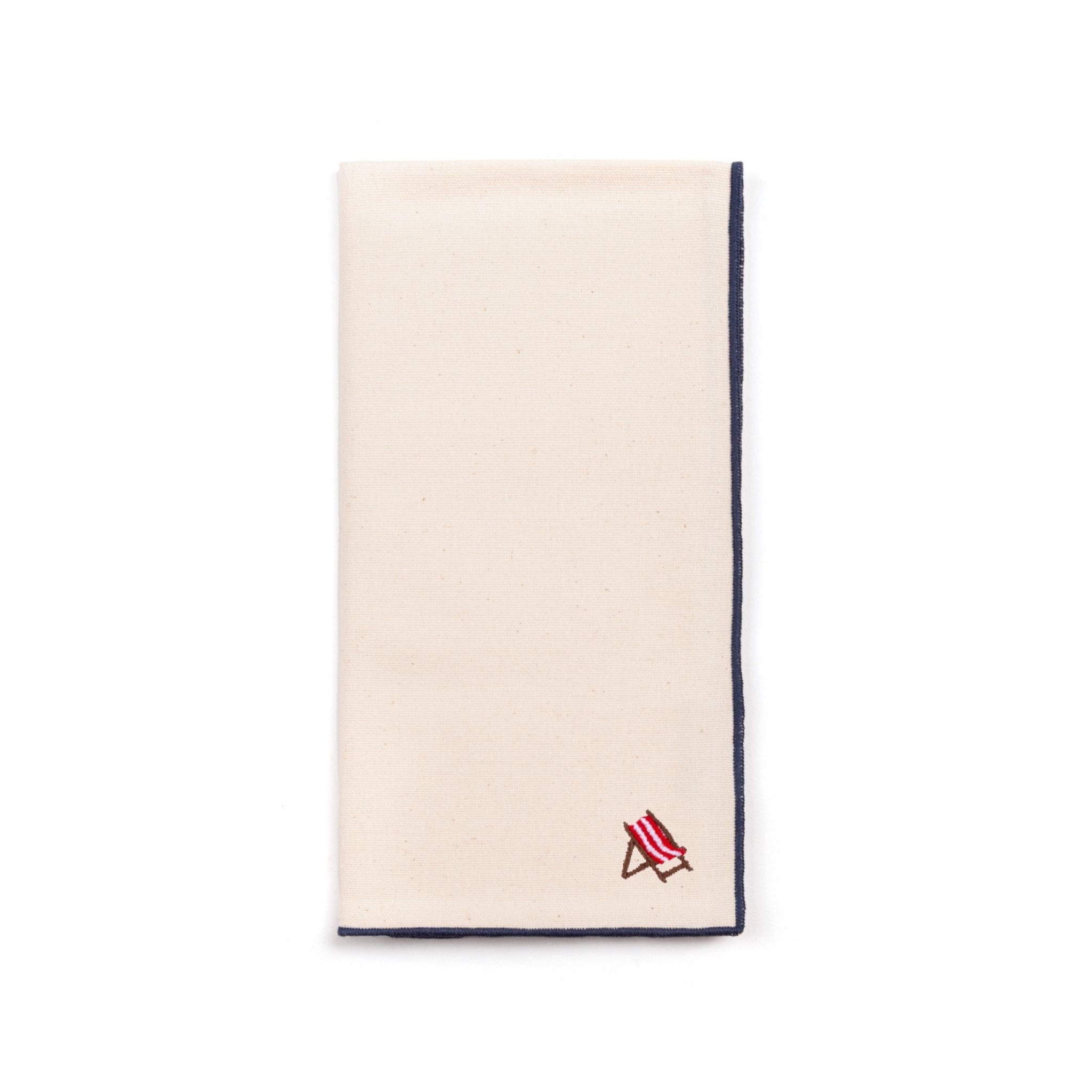 Serviettes de table Nazaré écrues avec broderie d'été