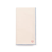 Serviettes Nazaré écrues à broderie cœur