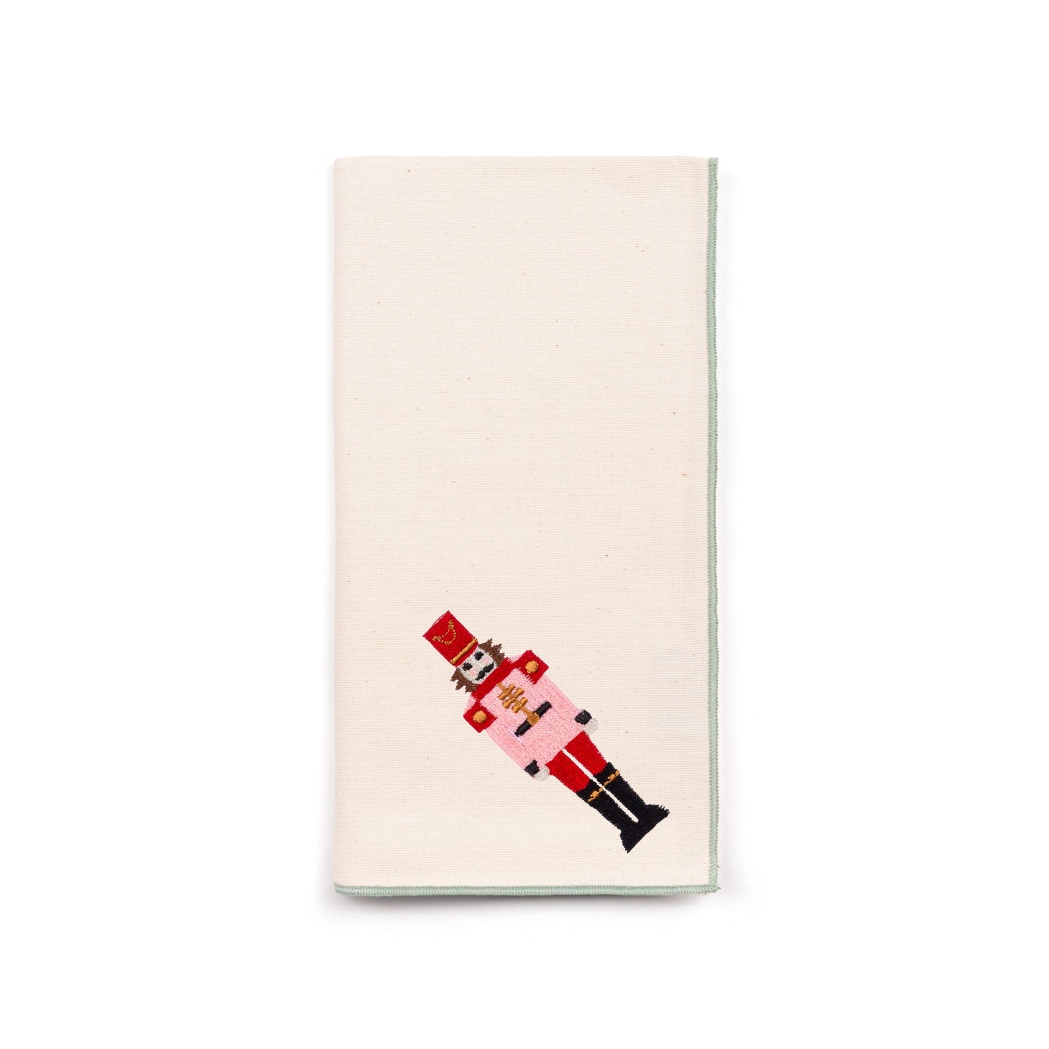 Serviettes Nazaré écrues brodées de casse-noisettes