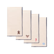 Ecru Nazaré napkins with small christmas embroidery