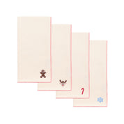 Ecru Nazaré napkins with small christmas embroidery