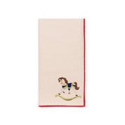 Guardanapos Nazaré cru com bordado de cavalos