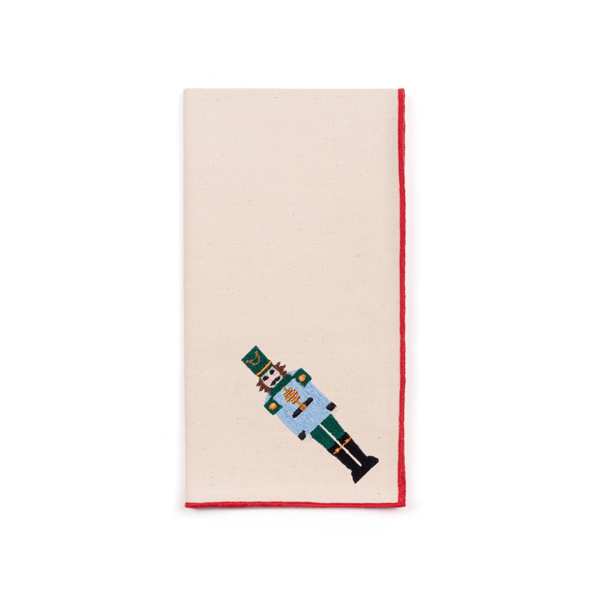 Serviettes Nazaré écrues brodées de casse-noisettes