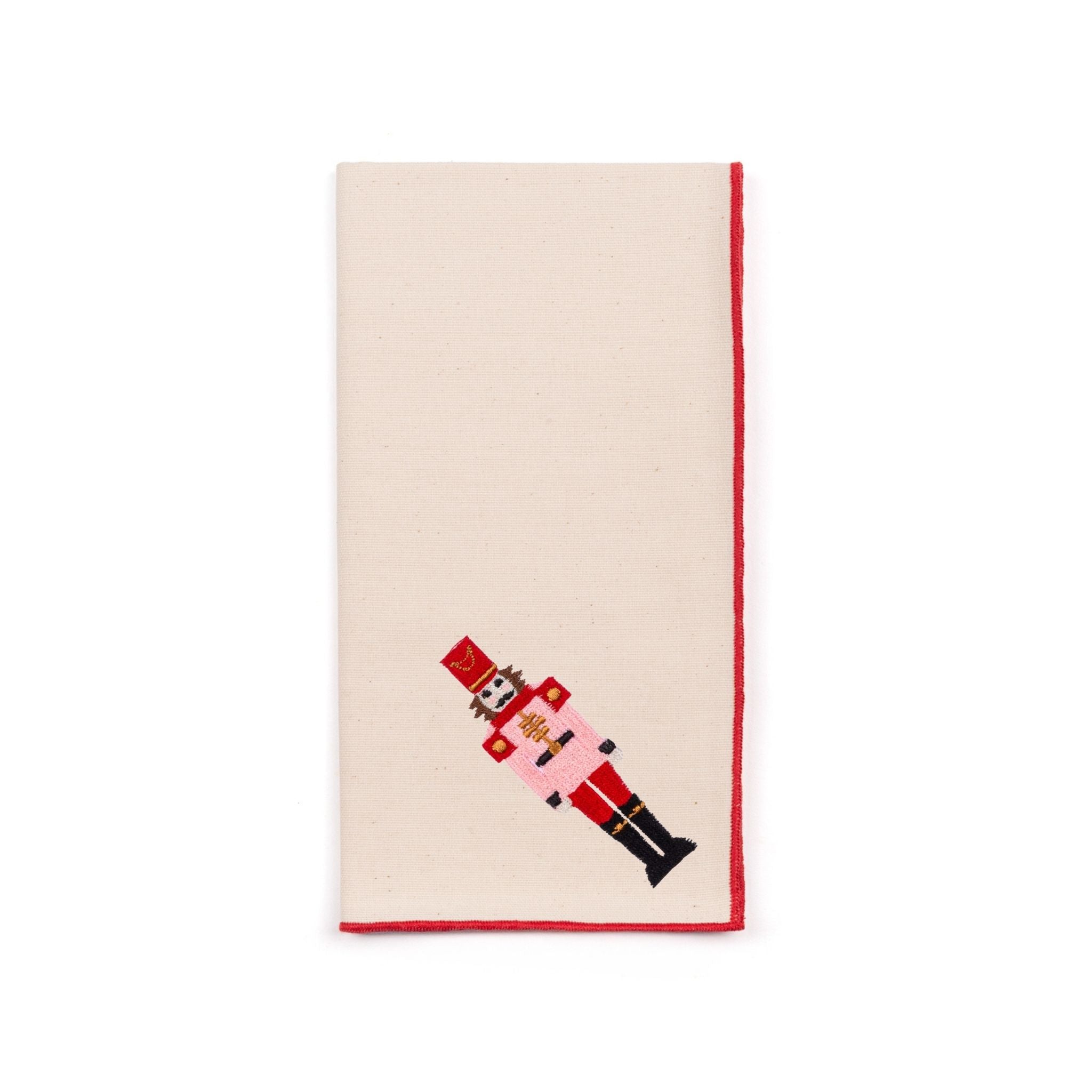 Serviettes Nazaré écrues brodées de casse-noisettes