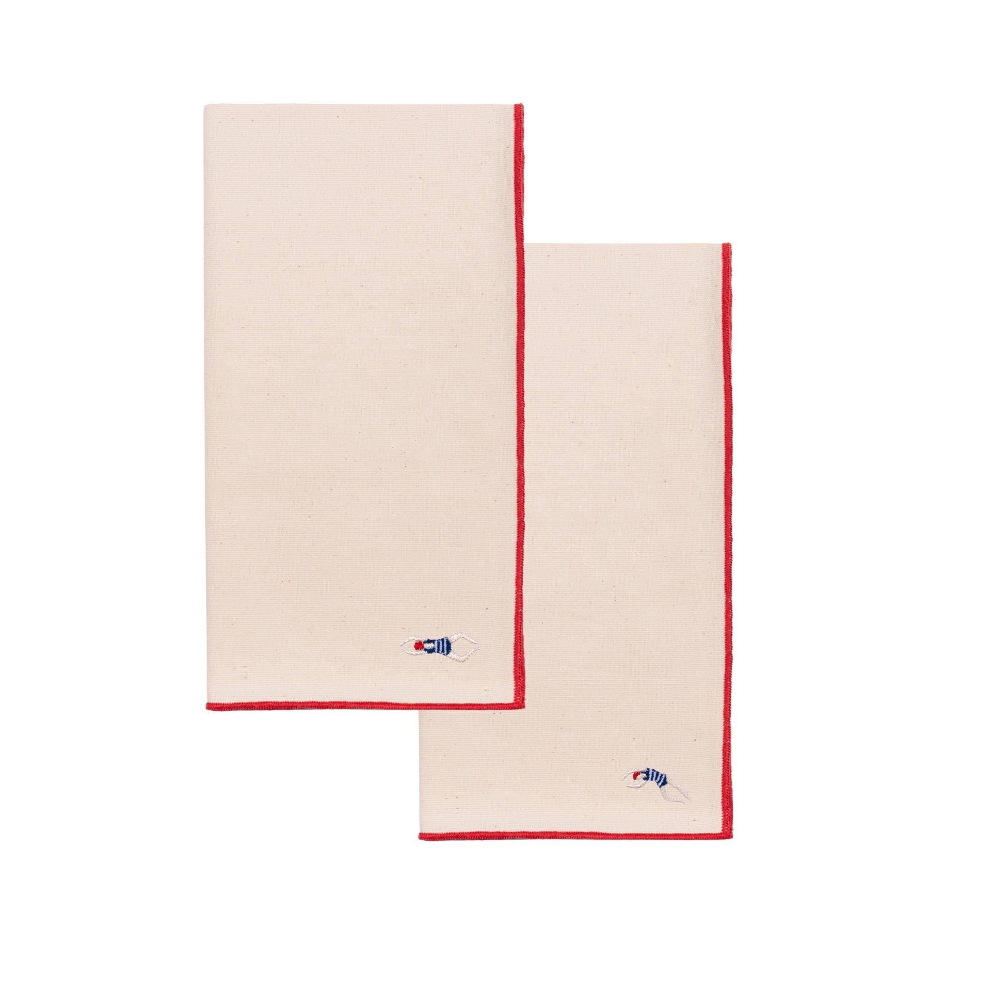 Guardanapos Nazaré cru com bordados retro