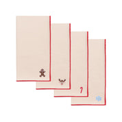 Ecru Nazaré napkins with small christmas embroidery