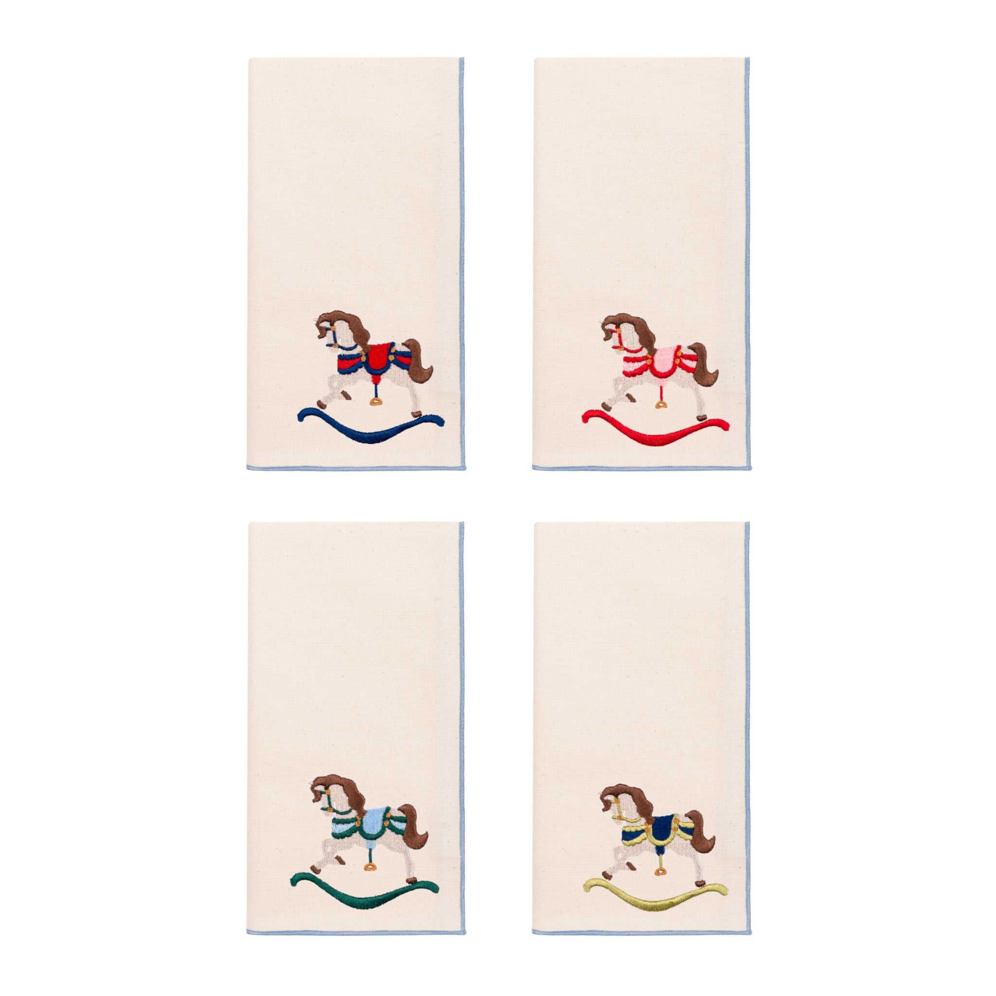 Ecru Nazaré napkins with horse embroidery - Torres Novas
