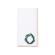 White Nazaré napkins with christmas tree and wreath embroidery
