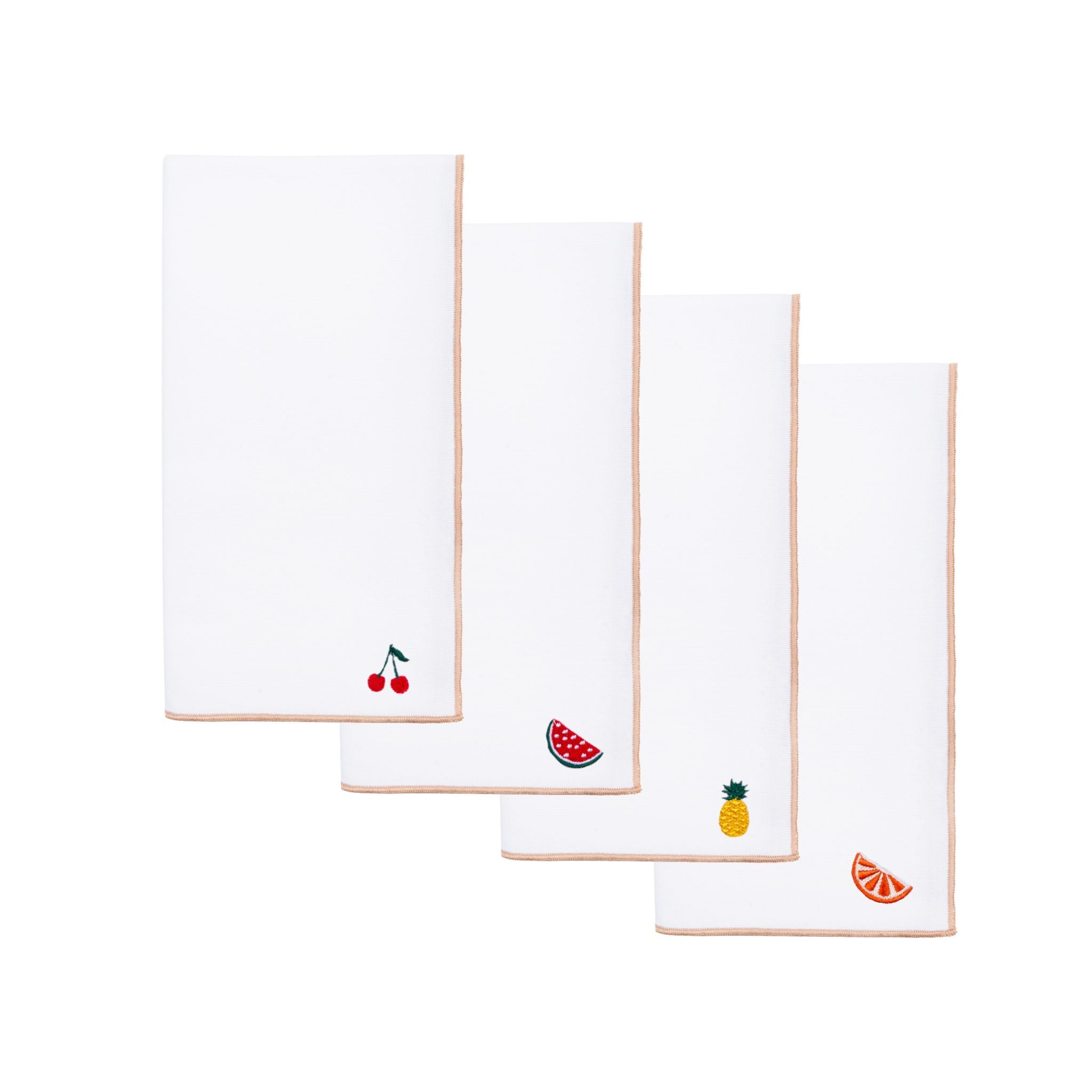 White Nazaré napkins with fruit embroidery
