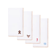 White Nazaré napkins with small christmas embroidery
