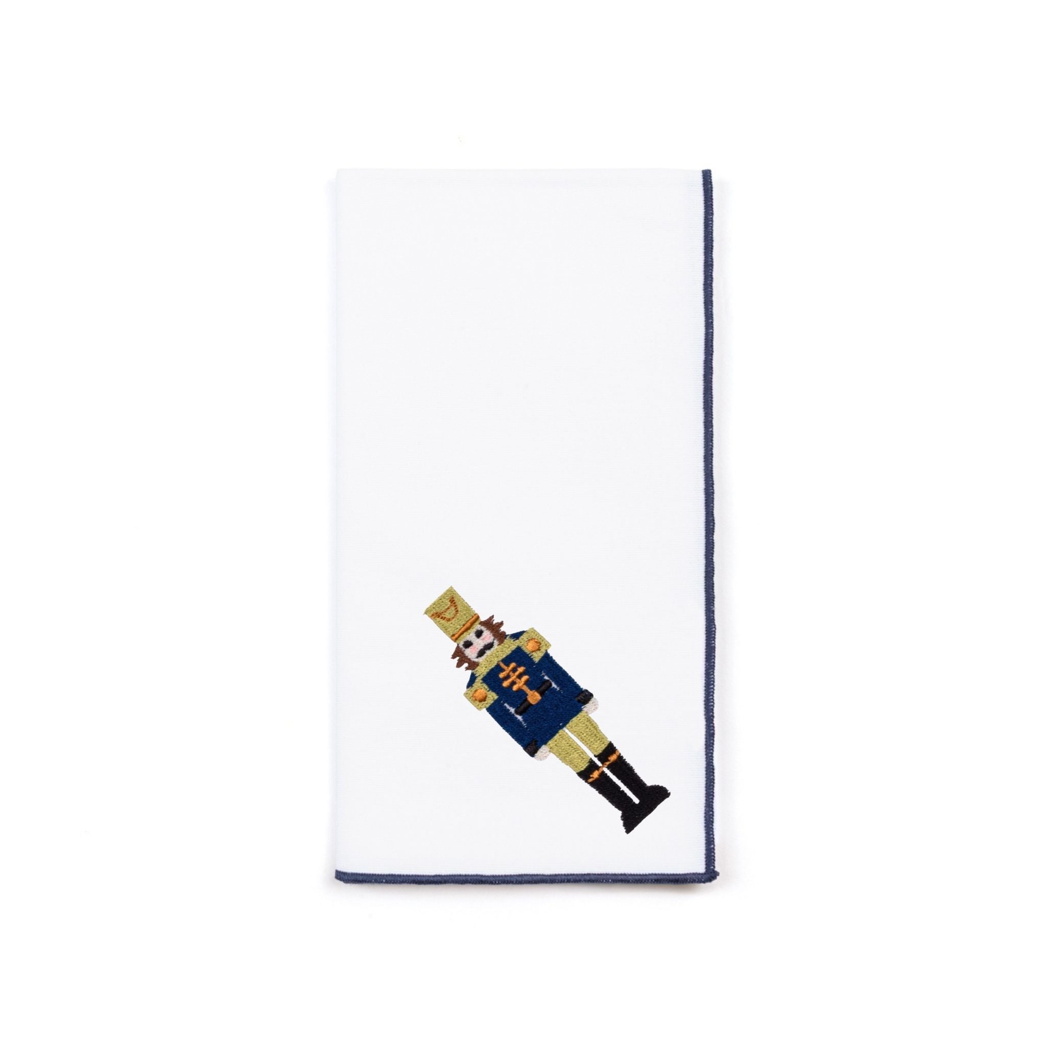 Servilletas blancas de Nazaré con bordado de cascanueces