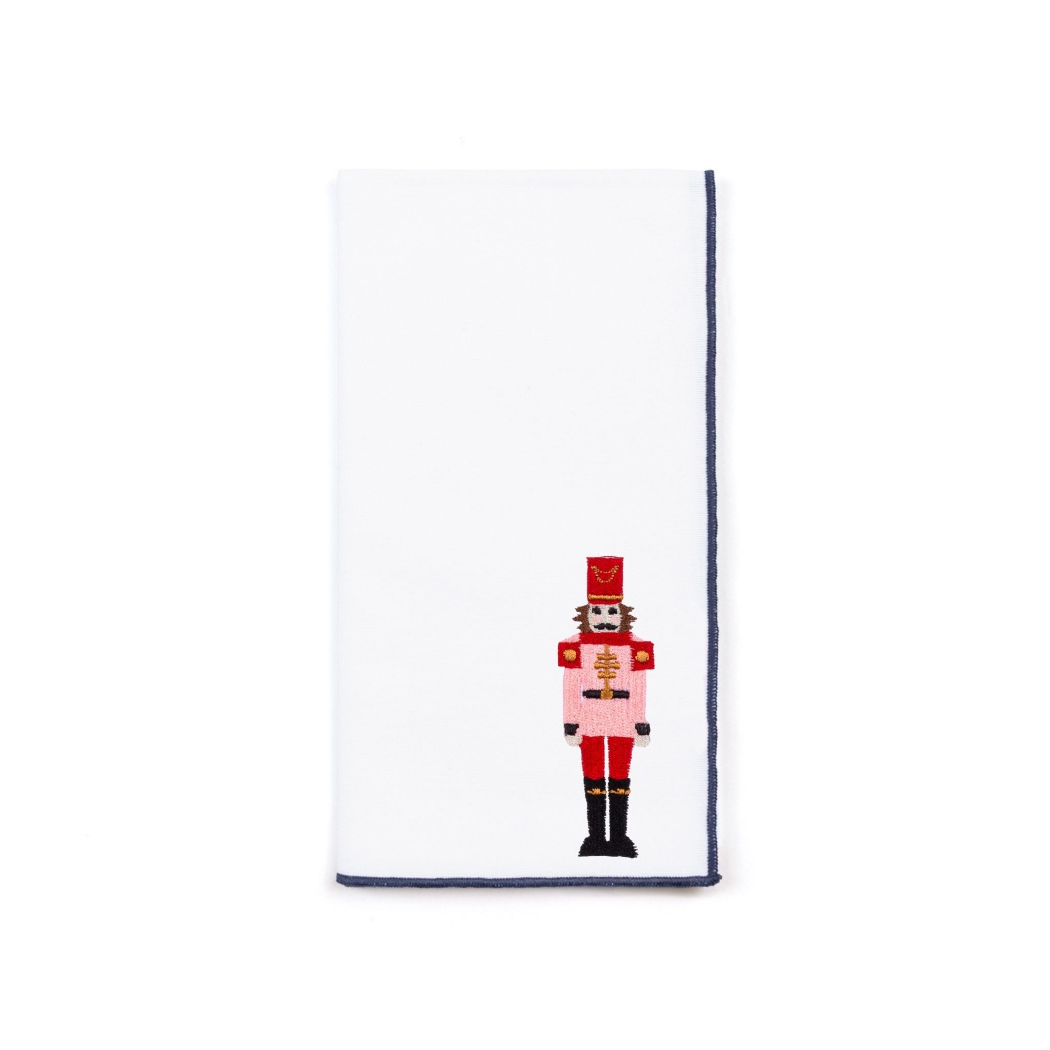 Servilletas blancas de Nazaré con bordado de cascanueces