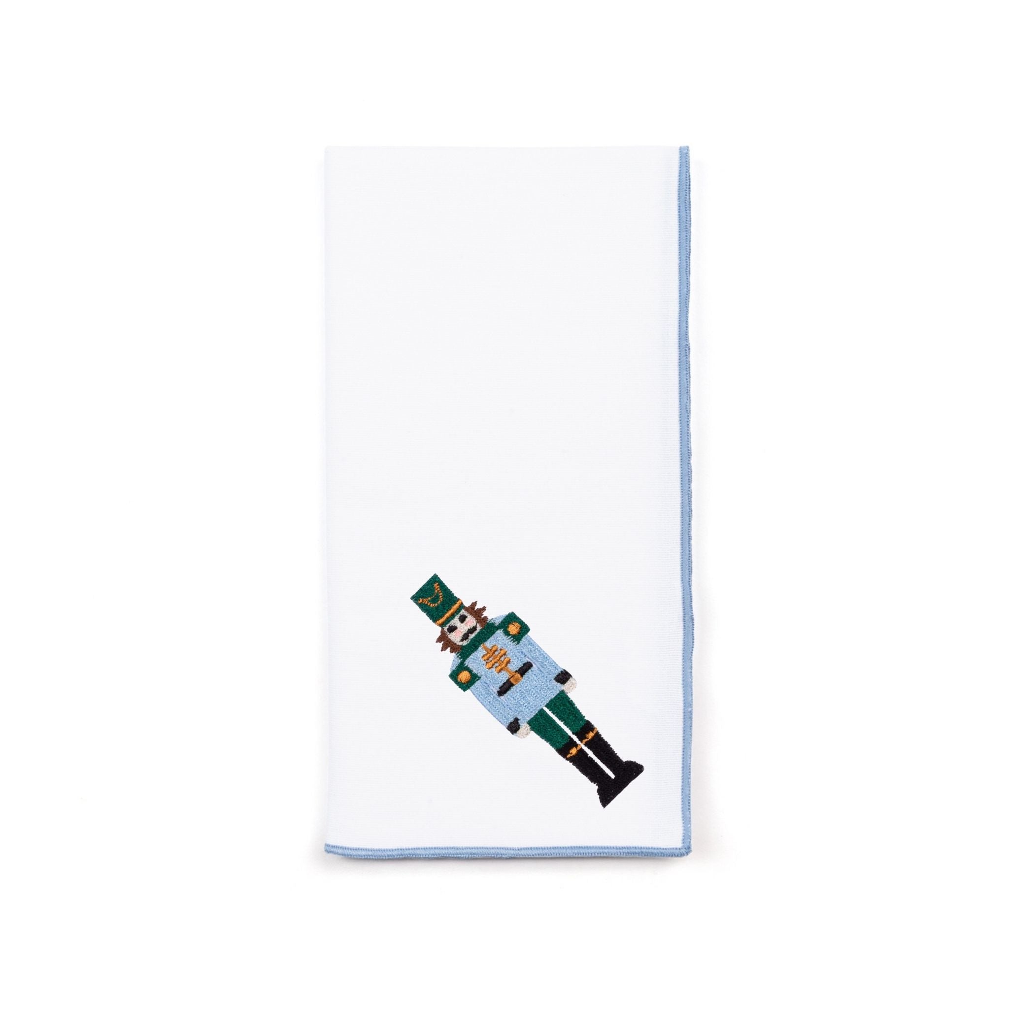 Servilletas blancas de Nazaré con bordado de cascanueces