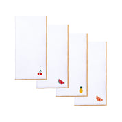 White Nazaré napkins with fruit embroidery