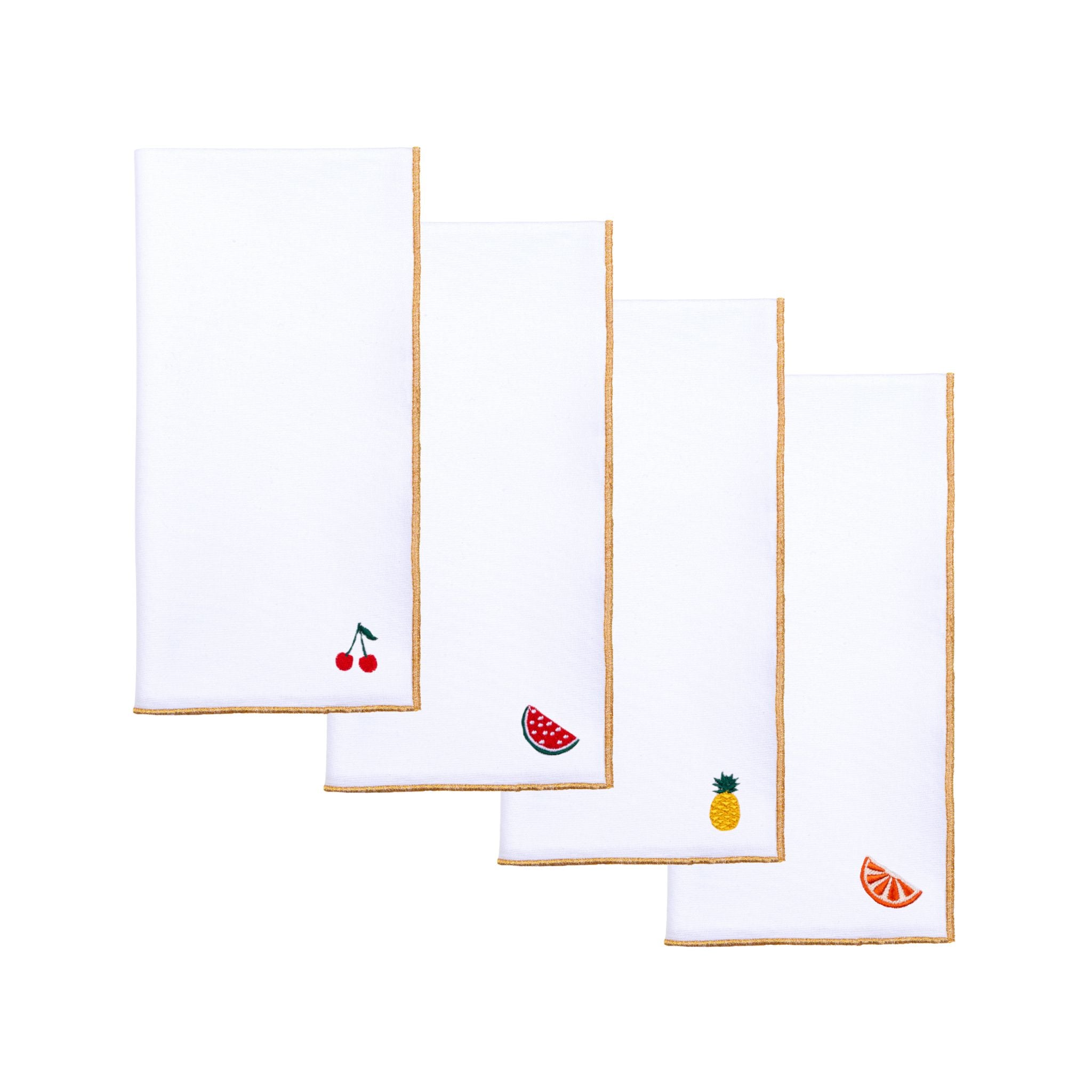 White Nazaré napkins with fruit embroidery