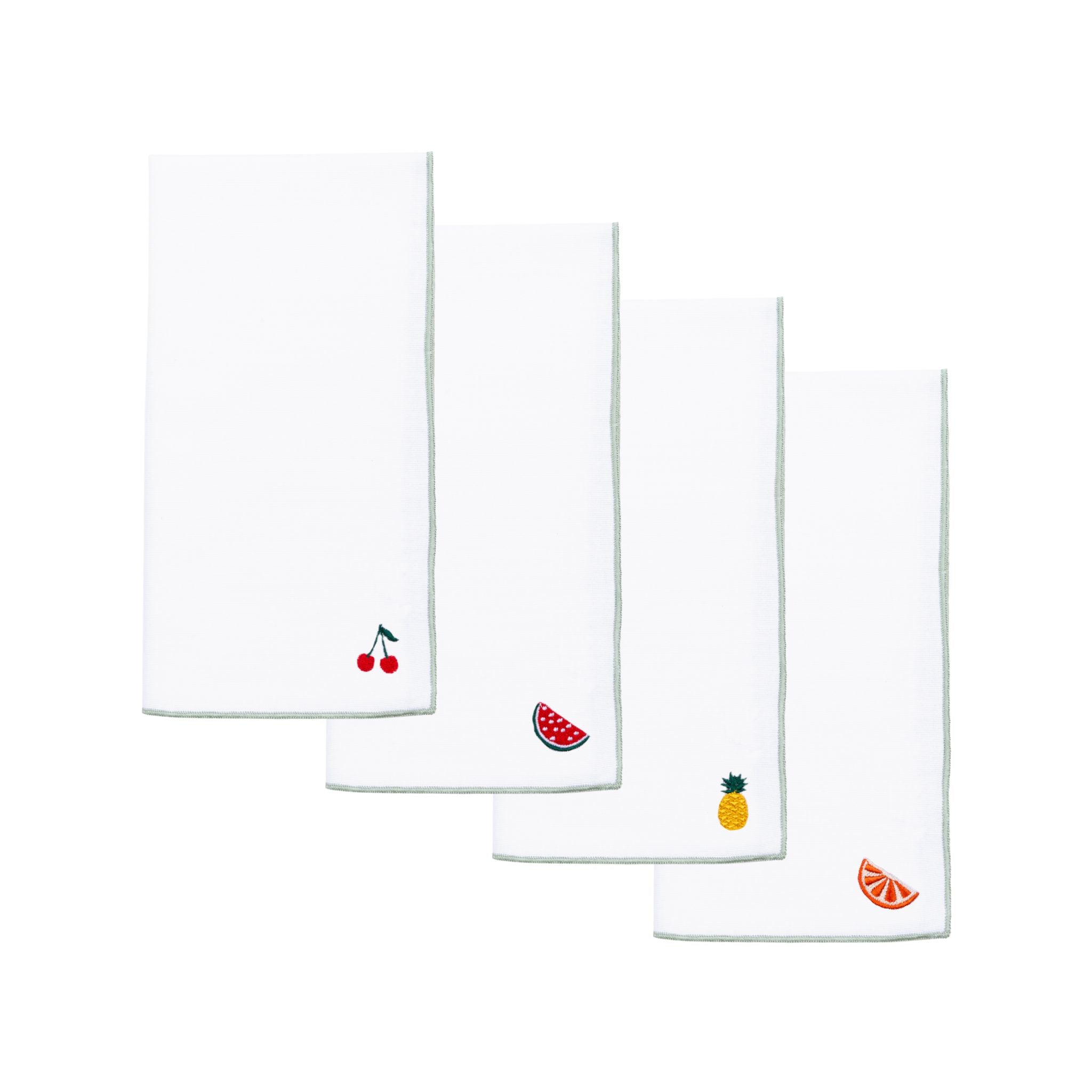 White Nazaré napkins with fruit embroidery