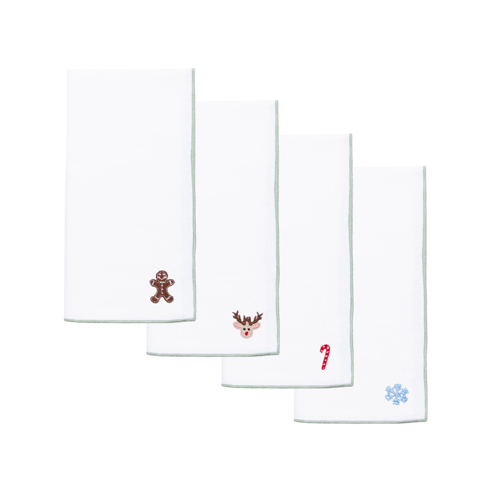 White Nazaré napkins with small christmas embroidery