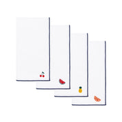White Nazaré napkins with fruit embroidery
