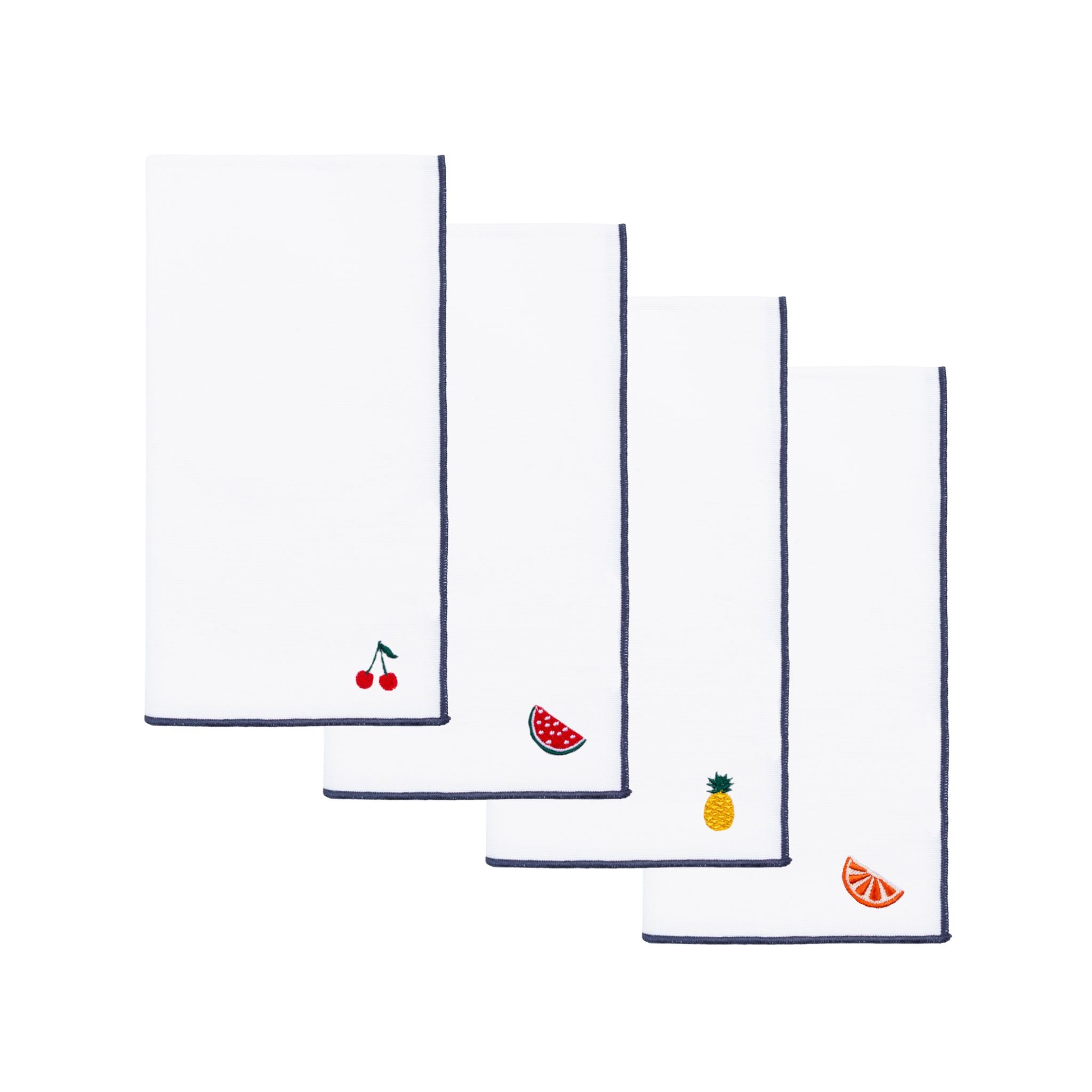 White Nazaré napkins with fruit embroidery