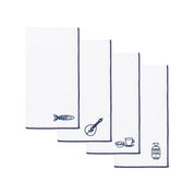 Serviettes Nazaré blanches avec broderie Portugal