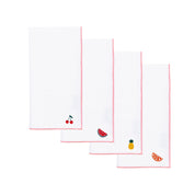 White Nazaré napkins with fruit embroidery