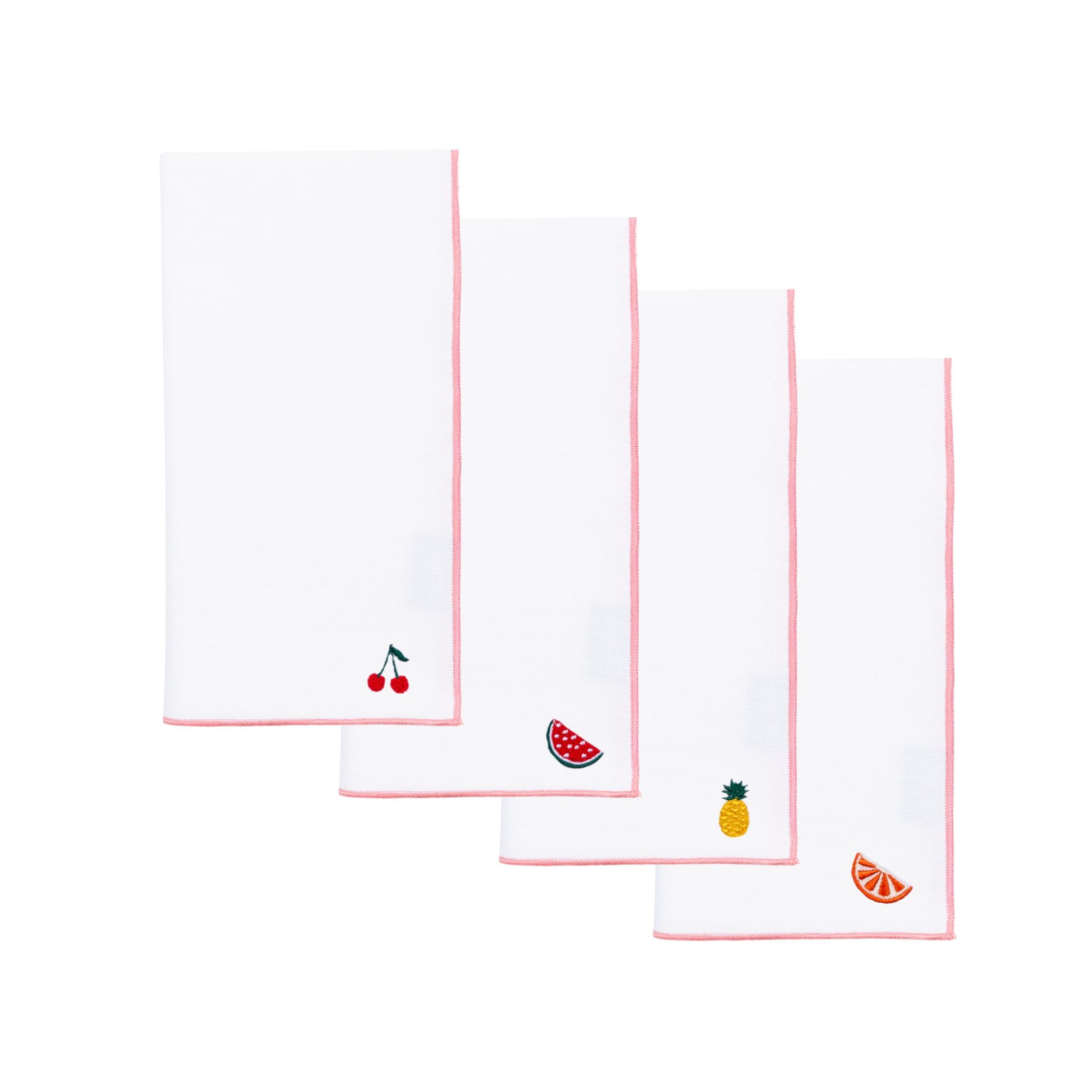 White Nazaré napkins with fruit embroidery