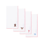White Nazaré napkins with small christmas embroidery