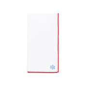 Serviettes Nazaré blanches avec petites broderies de Noël