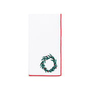 White Nazaré napkins with christmas tree and wreath embroidery