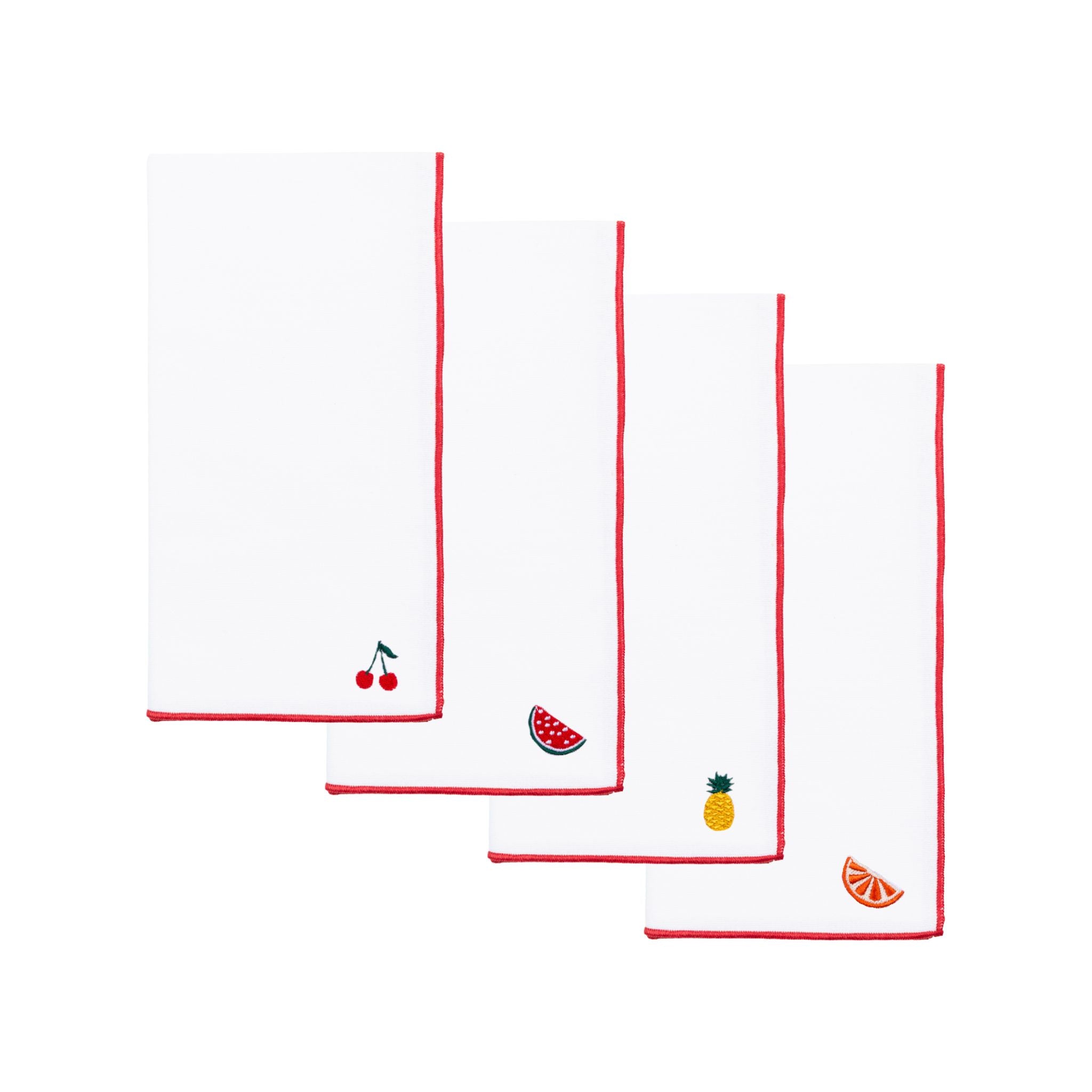 White Nazaré napkins with fruit embroidery
