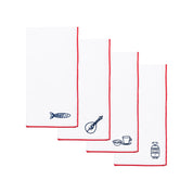 Serviettes Nazaré blanches avec broderie Portugal