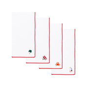 Servilletas Nazaré en blanco con bordado veraniego