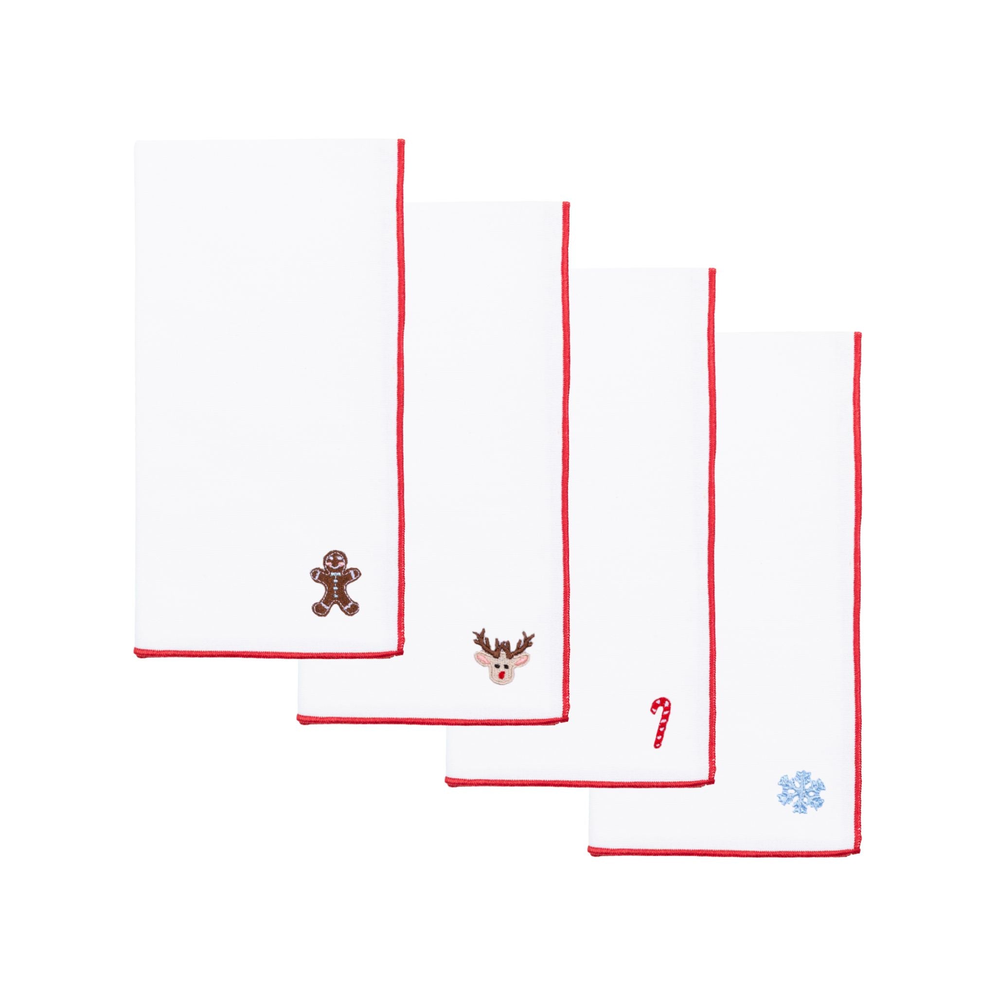 White Nazaré napkins with small christmas embroidery