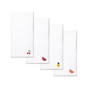 White Nazaré napkins with fruit embroidery