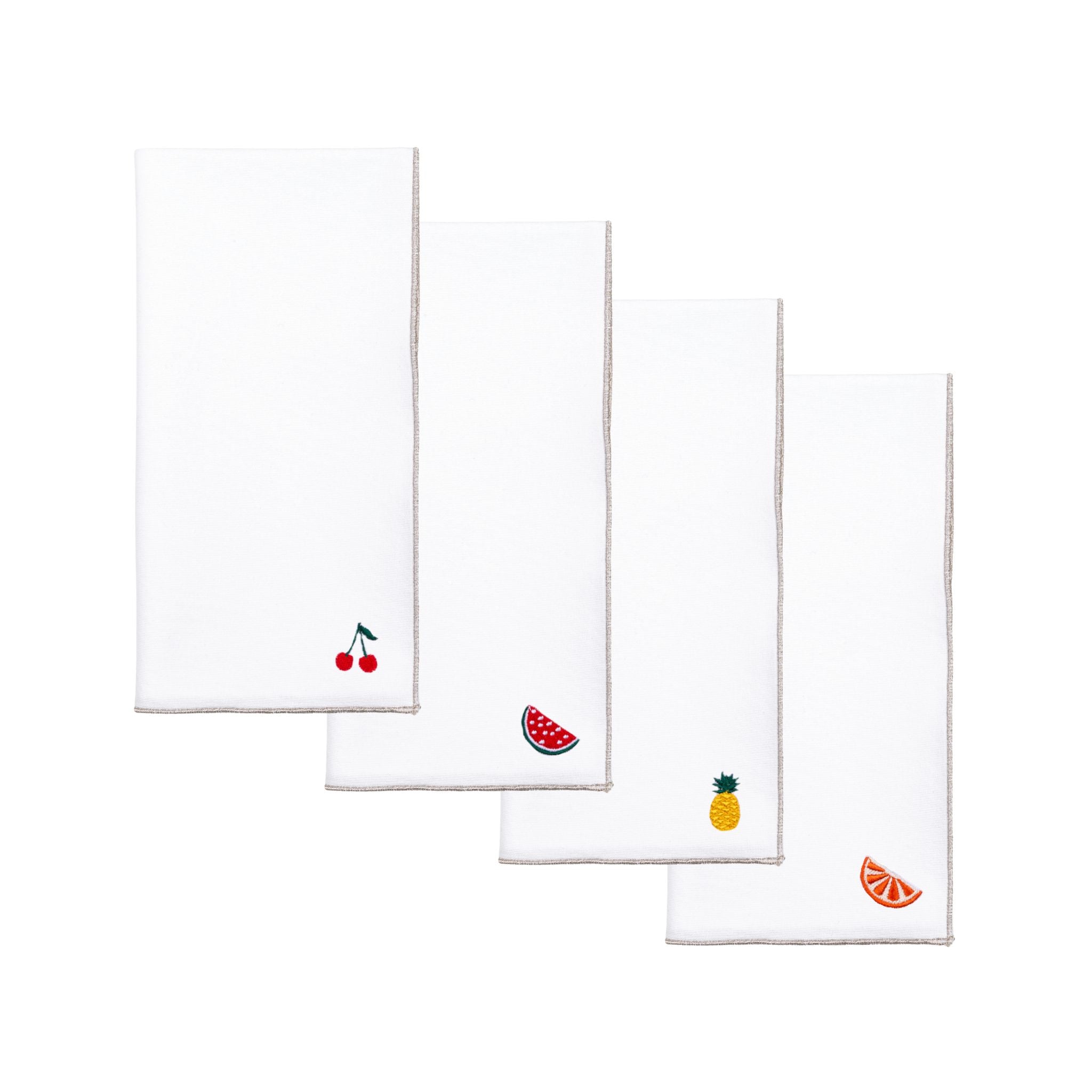White Nazaré napkins with fruit embroidery