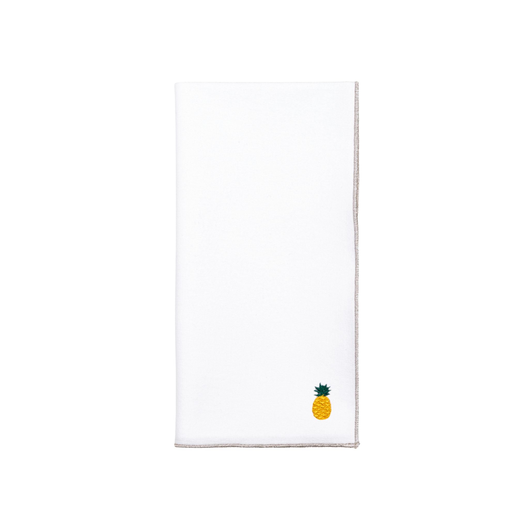 Guardanapos Nazaré em branco com bordado de frutas