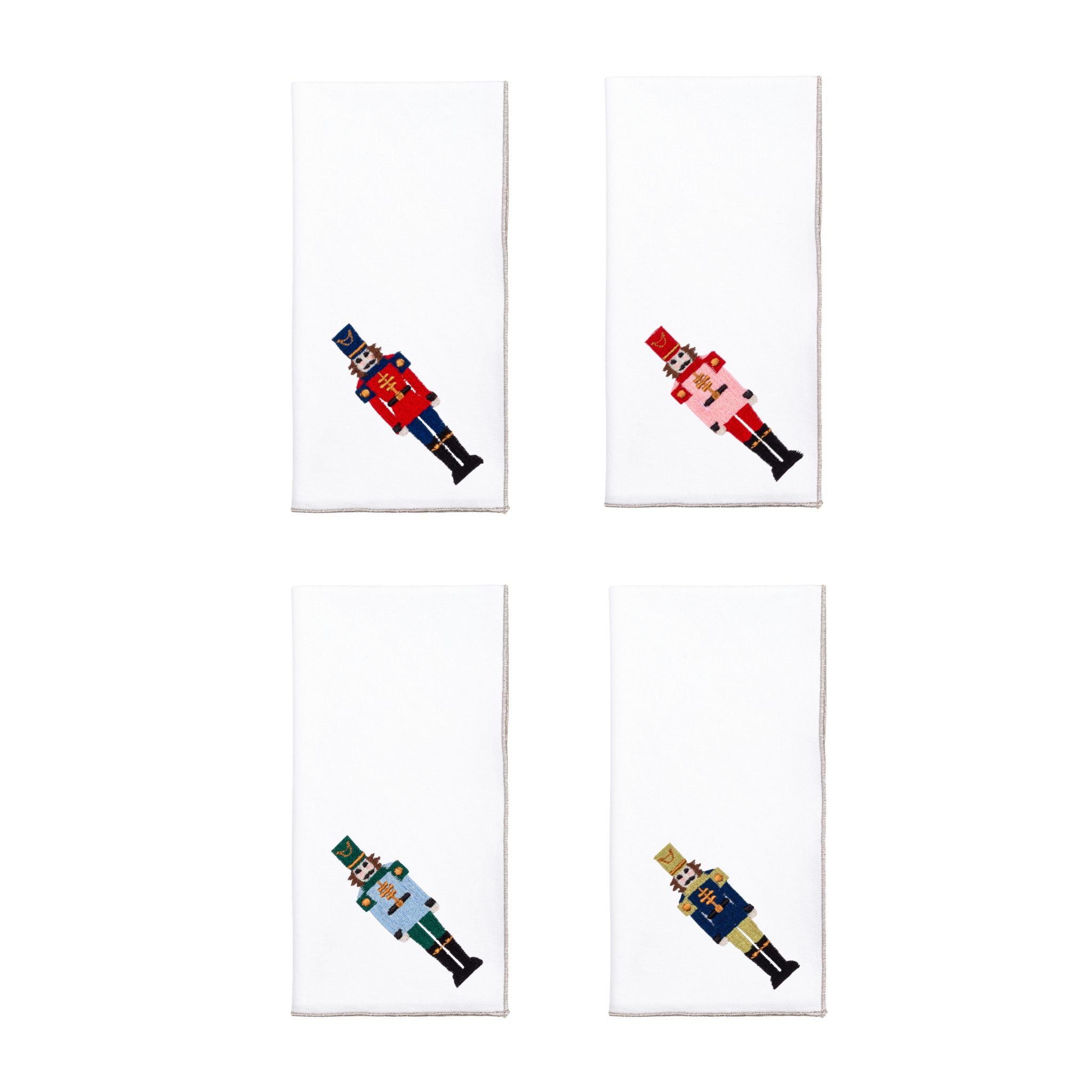 White Nazaré napkins with nutcracker embroidery - Torres Novas