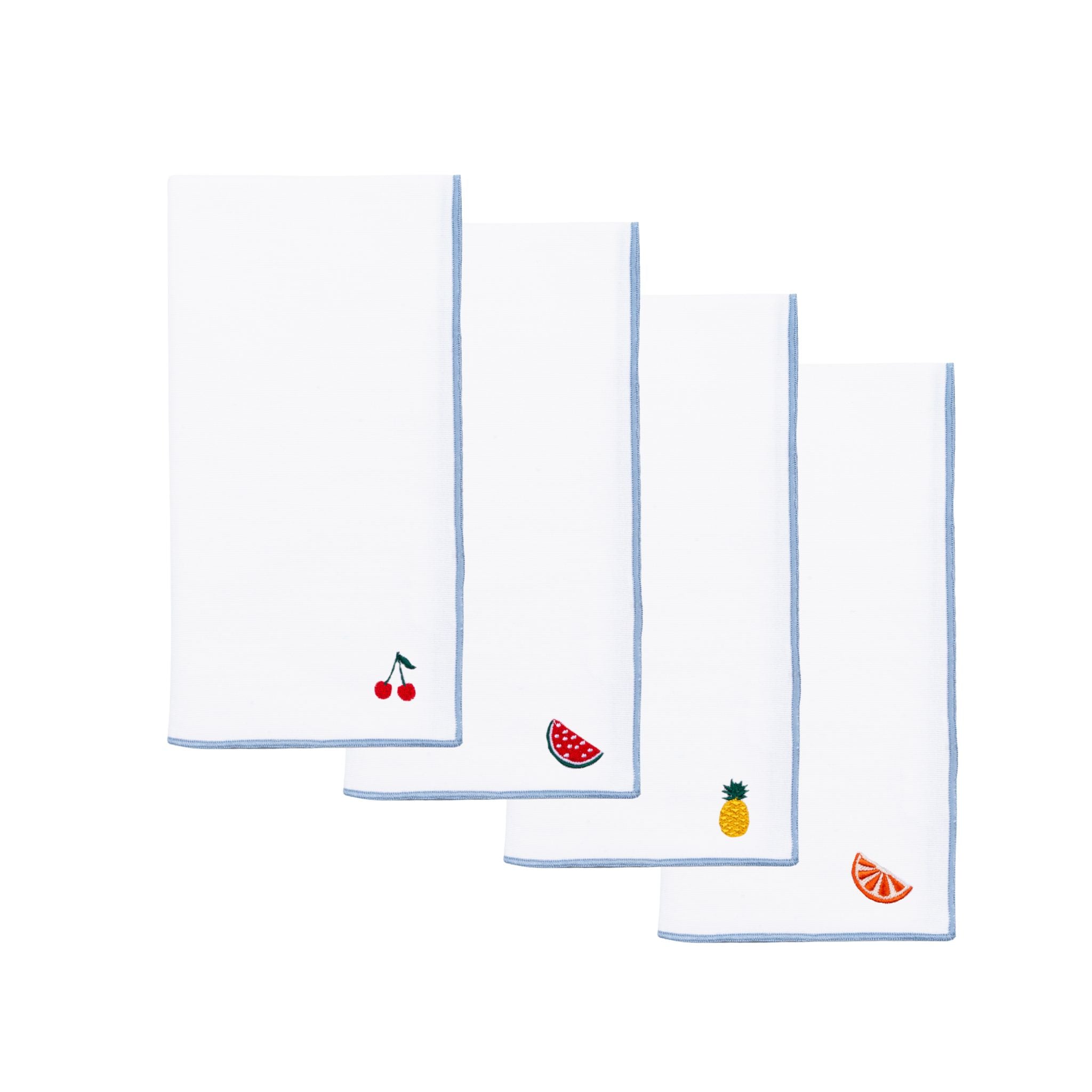 White Nazaré napkins with fruit embroidery