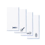 Serviettes Nazaré blanches avec broderie Portugal